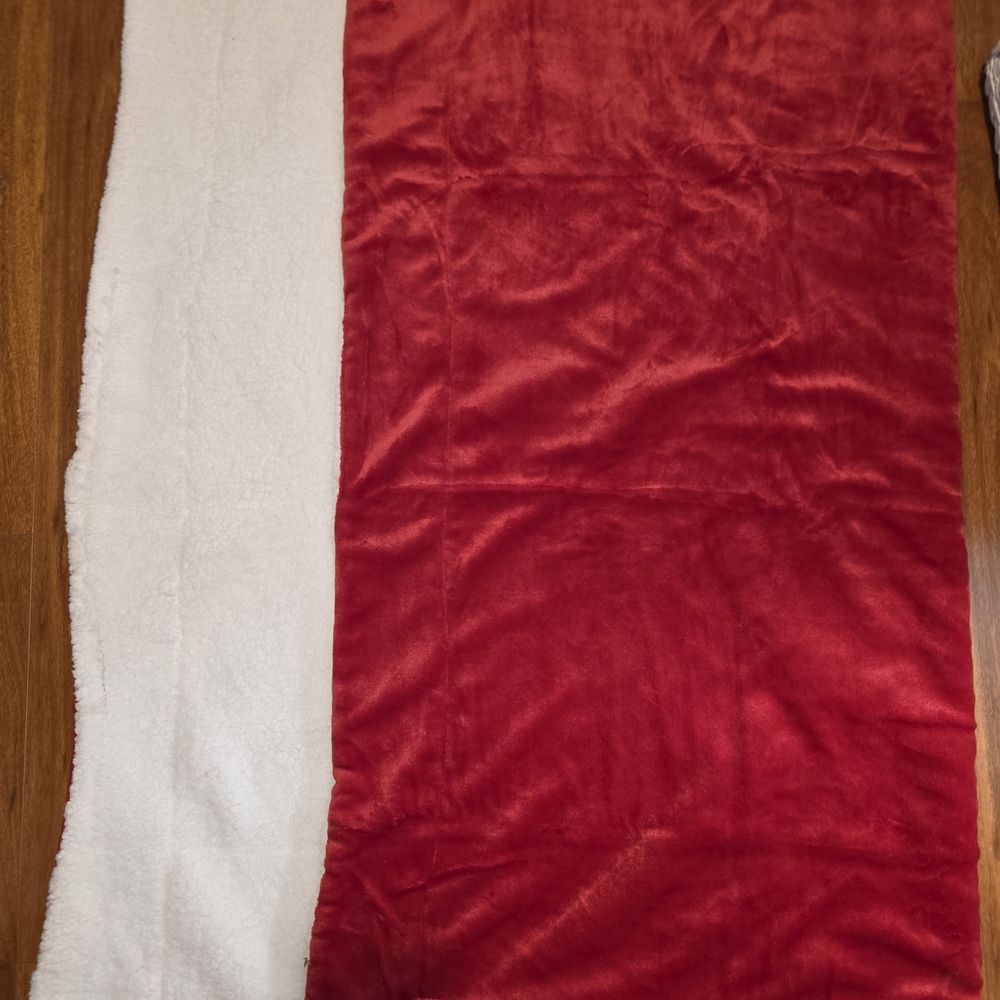 Threshold Red and White Throw Blanket